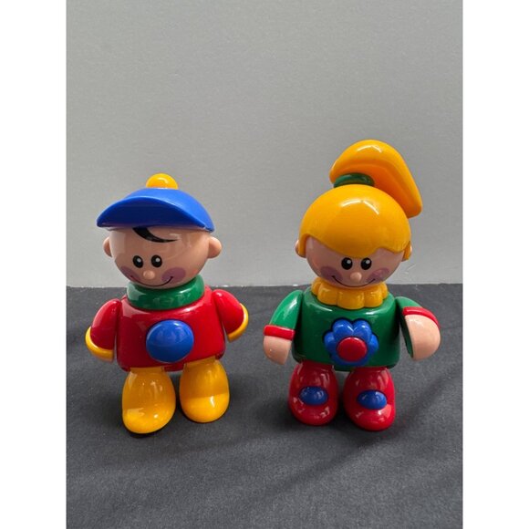 Tolo Classic Toddle Figures Pair - Boy & Girl - Durable Plastic - Bright Colors - Picture 1 of 4
